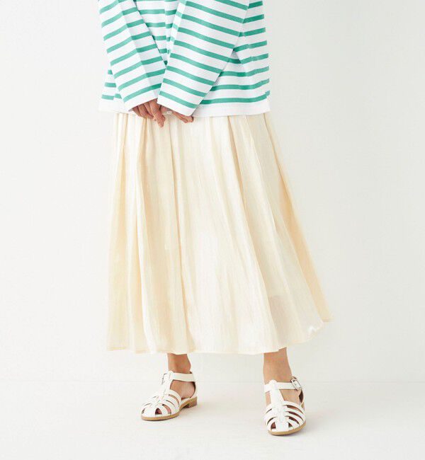 SHIPS Colors 「SHIPS Colors:〈洗濯機可能〉シャイニー ギャザー スカート」|スカート|オフホワイト