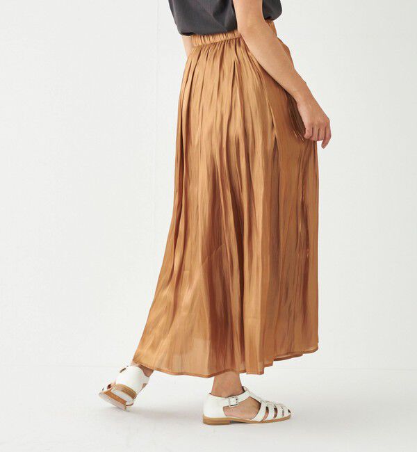 SHIPS Colors 「SHIPS Colors:〈洗濯機可能〉シャイニー ギャザー スカート」|スカート|ブラウン