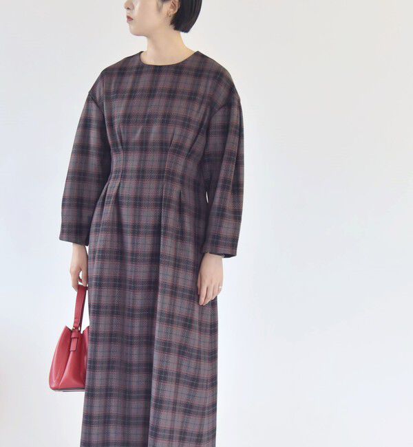 quaranciel「quaranciel:〈手洗い可能〉チェック シェイプ ワンピース」|ワンピース|