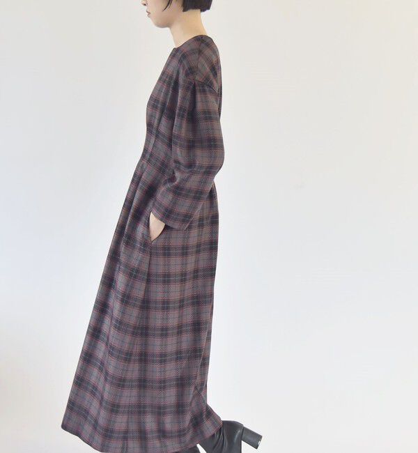 quaranciel「quaranciel:〈手洗い可能〉チェック シェイプ ワンピース」|ワンピース|