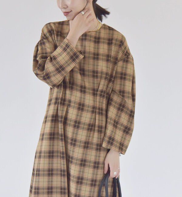 quaranciel「quaranciel:〈手洗い可能〉チェック シェイプ ワンピース」|ワンピース|