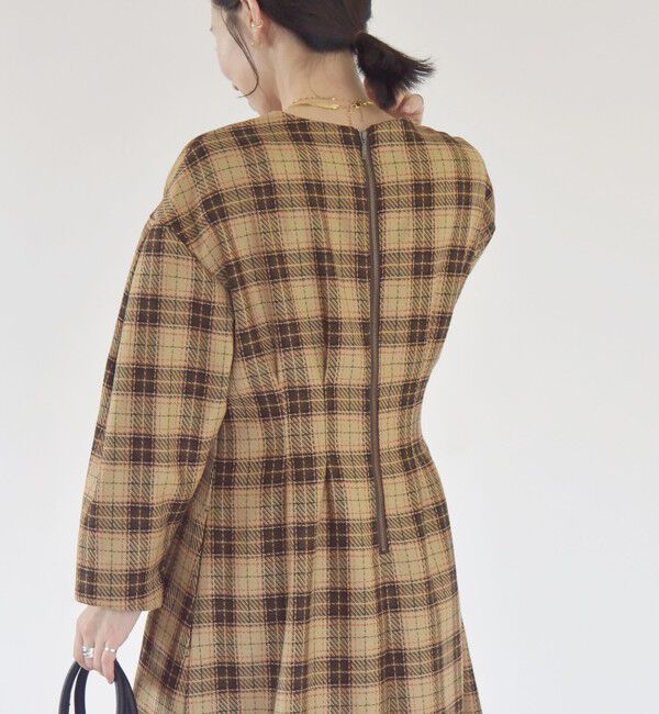 quaranciel「quaranciel:〈手洗い可能〉チェック シェイプ ワンピース」|ワンピース|