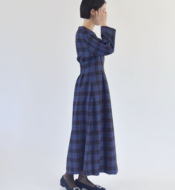 quaranciel「quaranciel:〈手洗い可能〉チェック シェイプ ワンピース」|ワンピース|