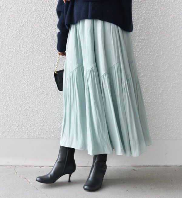 SHIPS for women「〈手洗い可能〉割繊 バイアス 切替 フレア スカート 24SS ◇」|スカート|