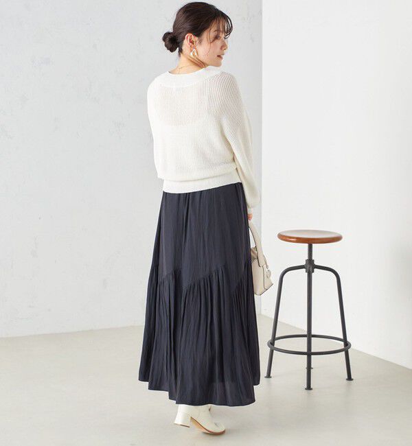 SHIPS for women「〈手洗い可能〉割繊 バイアス 切替 フレア スカート 24SS ◇」|スカート|