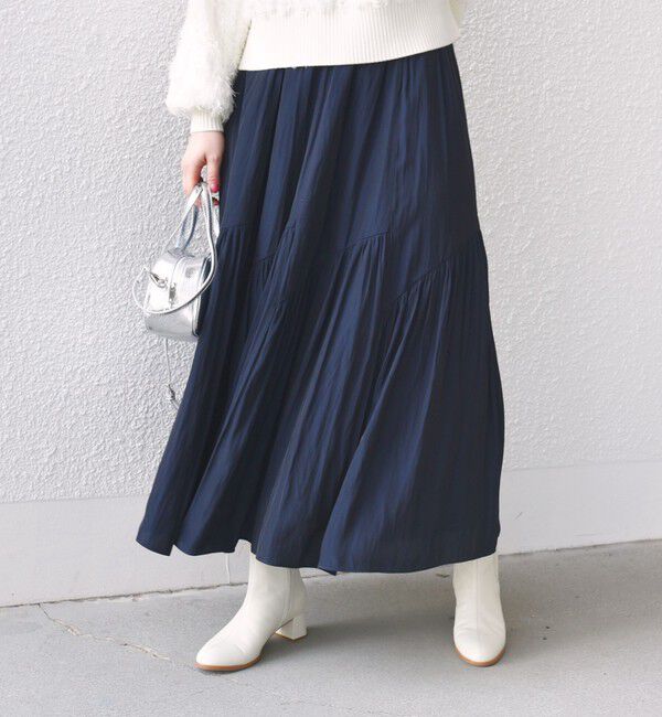 SHIPS for women「〈手洗い可能〉割繊 バイアス 切替 フレア スカート 24SS ◇」|スカート|