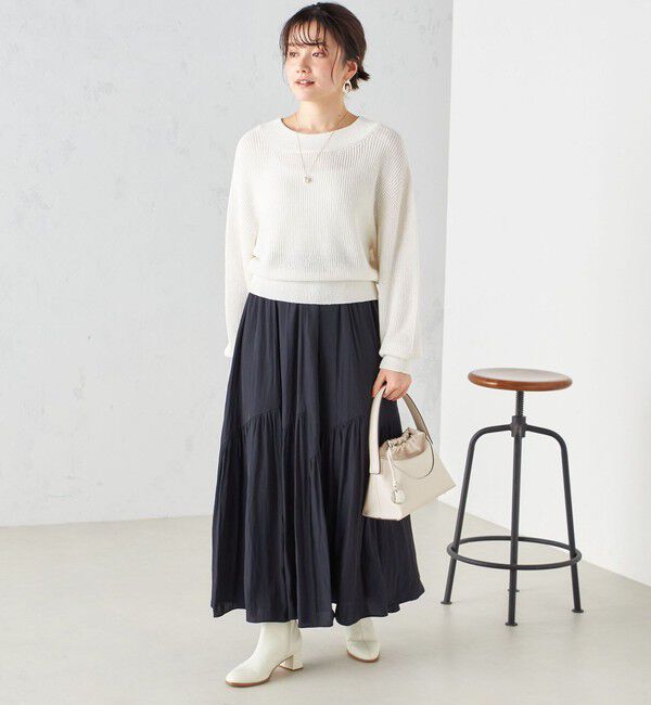 SHIPS for women「〈手洗い可能〉割繊 バイアス 切替 フレア スカート 24SS ◇」|スカート|