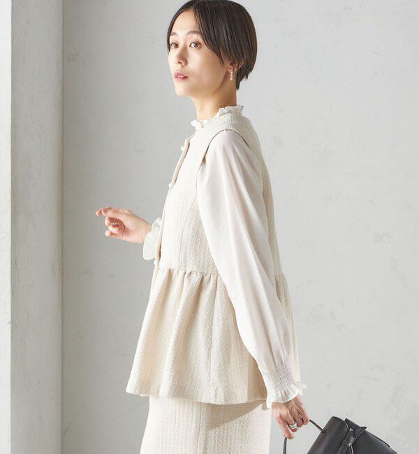 SHIPS for women「〈セレモニー対応可〉スラブ ツイード ジレ（セットアップ対応）」|ベスト・ジレ|