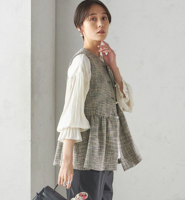 SHIPS for women「〈セレモニー対応可〉スラブ ツイード ジレ（セットアップ対応）」|ベスト・ジレ|