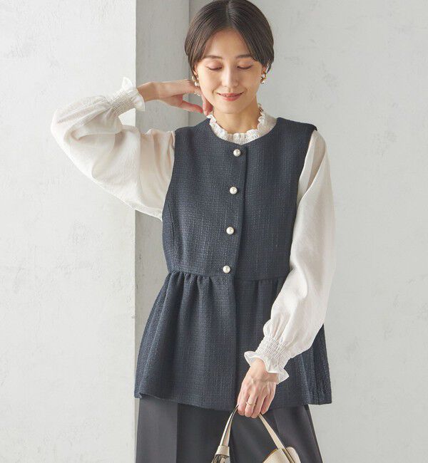 SHIPS for women「〈セレモニー対応可〉スラブ ツイード ジレ（セットアップ対応）」|ベスト・ジレ|