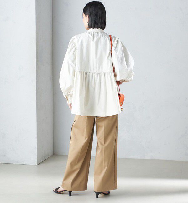 SHIPS for women「〈手洗い可能〉割繊 ナイロン スタンドカラー ギャザー ブルゾン◇」|ブルゾン・スタジャン|