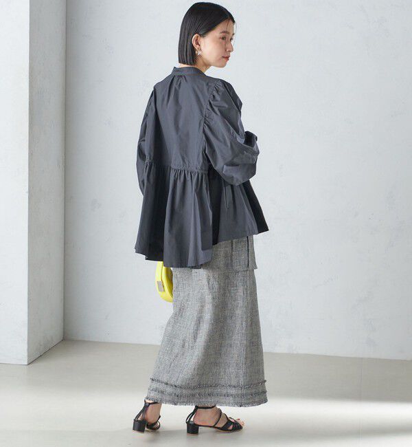 SHIPS for women「〈手洗い可能〉割繊 ナイロン スタンドカラー ギャザー ブルゾン◇」|ブルゾン・スタジャン|