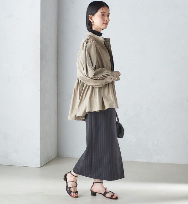 SHIPS for women「〈手洗い可能〉割繊 ナイロン スタンドカラー ギャザー ブルゾン◇」|ブルゾン・スタジャン|