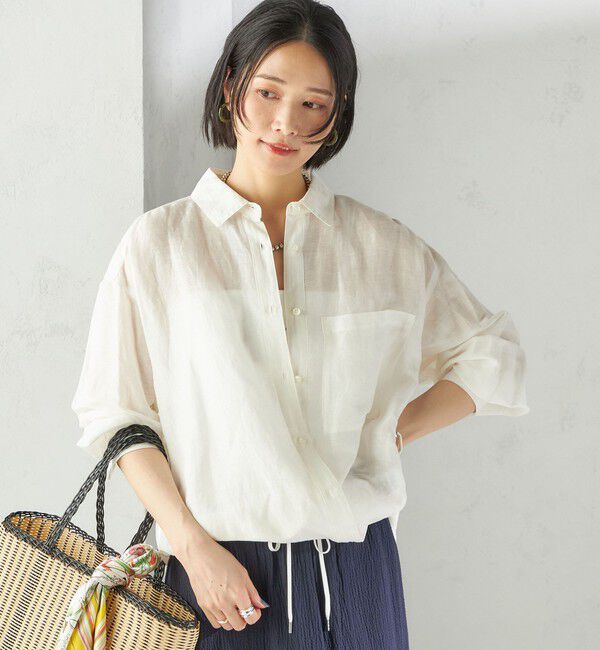 SHIPS for women「〈手洗い可能〉IMPERIAL LINEN オーバー シャツ」|シャツ・ブラウス|