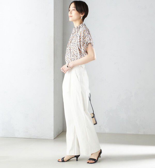 SHIPS for women「〈手洗い可能〉ネック ギャザー プリント ドルマン ブラウス」|シャツ・ブラウス|