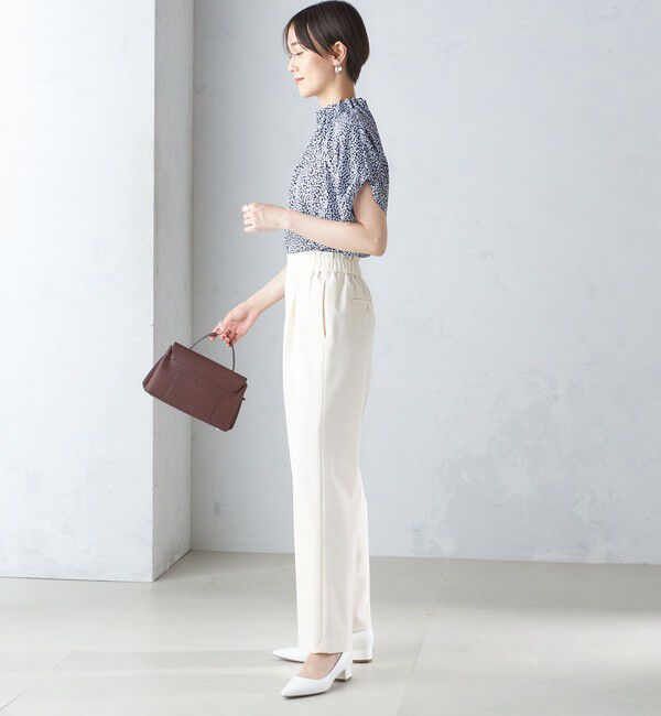 SHIPS for women「〈手洗い可能〉ネック ギャザー プリント ドルマン ブラウス」|シャツ・ブラウス|