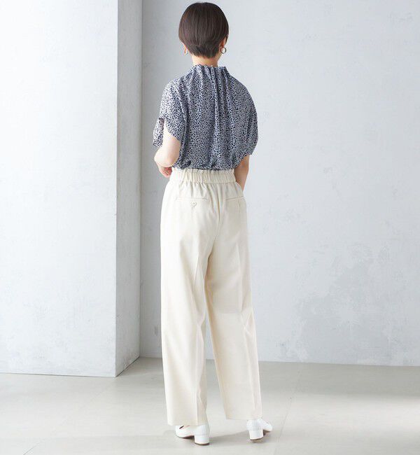 SHIPS for women「〈手洗い可能〉ネック ギャザー プリント ドルマン ブラウス」|シャツ・ブラウス|