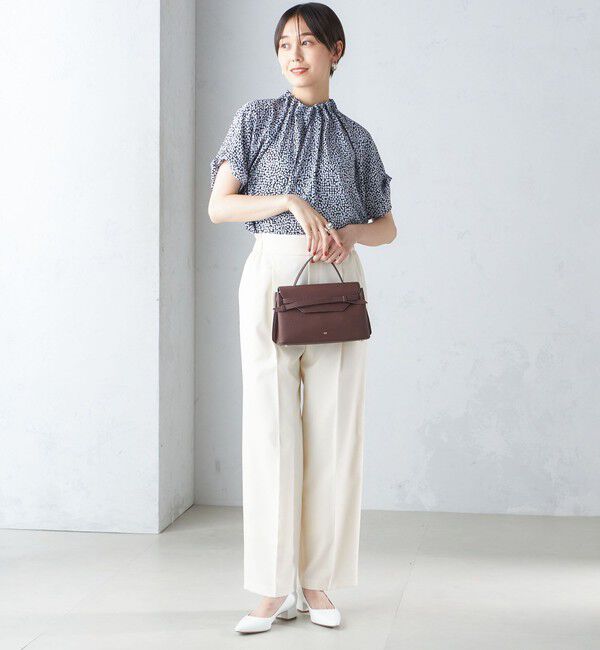 SHIPS for women「〈手洗い可能〉ネック ギャザー プリント ドルマン ブラウス」|シャツ・ブラウス|