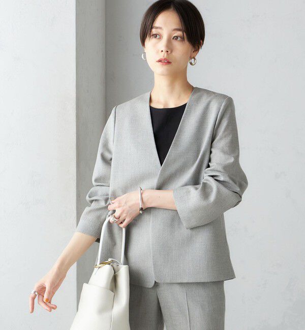 SHIPS for women「〈接触冷感/手洗い可能〉トリアセテート混 ノーラペル ジャケット（セットアップ対応）◇」|その他|