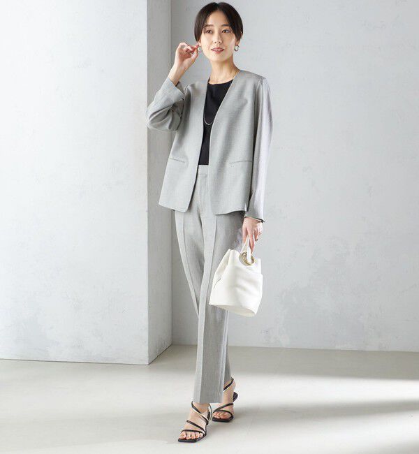 SHIPS for women「〈接触冷感/手洗い可能〉トリアセテート混 ノーラペル ジャケット（セットアップ対応）◇」|その他|