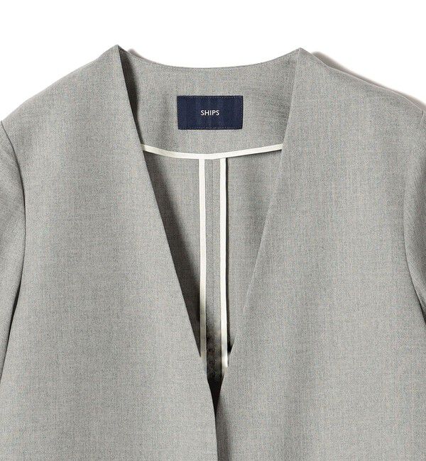 SHIPS for women「〈接触冷感/手洗い可能〉トリアセテート混 ノーラペル ジャケット（セットアップ対応）◇」|その他|