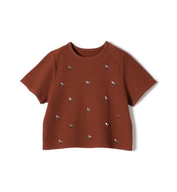 SHIPS for women「【WEB限定】〈手洗い可能〉ハイツイスト コットン ビジュー カノコ ニット」|プルオーバー|