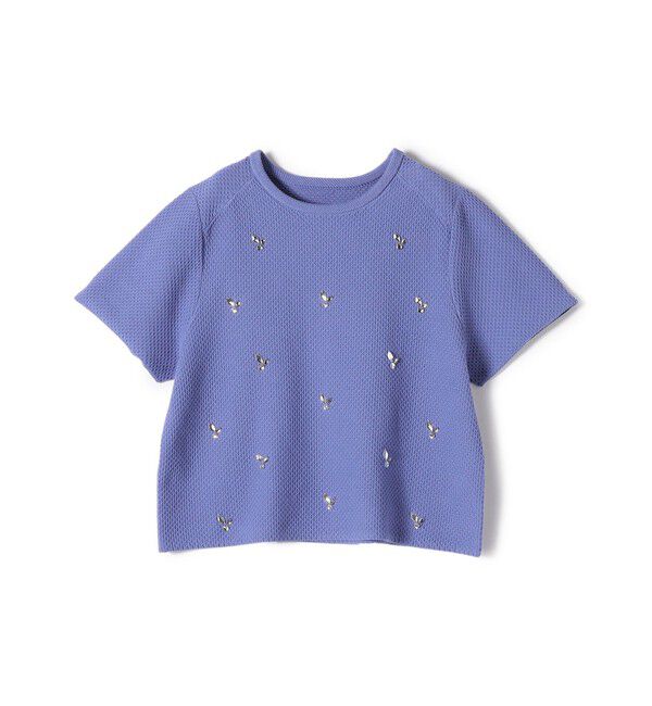 SHIPS for women「【WEB限定】〈手洗い可能〉ハイツイスト コットン ビジュー カノコ ニット」|プルオーバー|