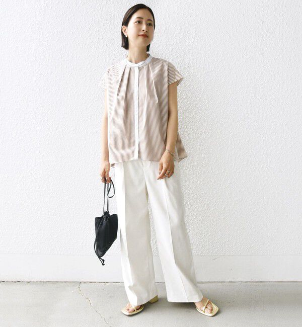 SHIPS for women「〈手洗い可能〉裾 フレア フレンチ スリーブ ブラウス」|シャツ・ブラウス|