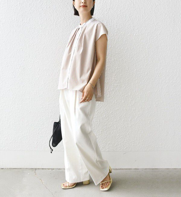 SHIPS for women「〈手洗い可能〉裾 フレア フレンチ スリーブ ブラウス」|シャツ・ブラウス|