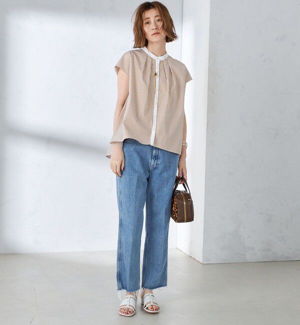 SHIPS for women「〈手洗い可能〉裾 フレア フレンチ スリーブ ブラウス」|シャツ・ブラウス|