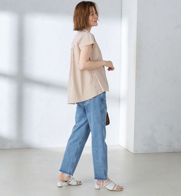 SHIPS for women「〈手洗い可能〉裾 フレア フレンチ スリーブ ブラウス」|シャツ・ブラウス|