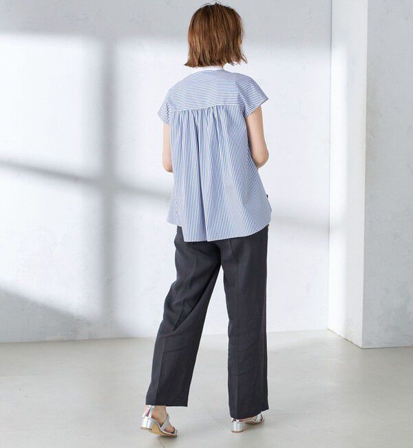 SHIPS for women「〈手洗い可能〉裾 フレア フレンチ スリーブ ブラウス」|シャツ・ブラウス|