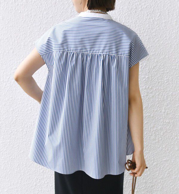 SHIPS for women「〈手洗い可能〉裾 フレア フレンチ スリーブ ブラウス」|シャツ・ブラウス|