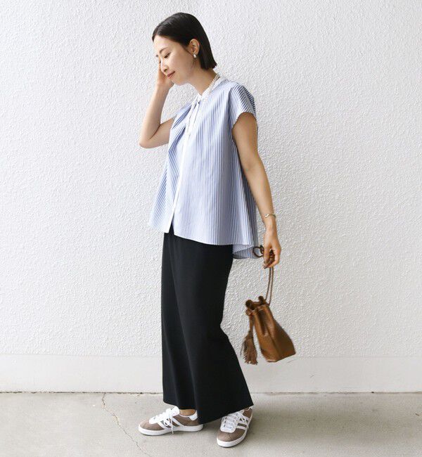 SHIPS for women「〈手洗い可能〉裾 フレア フレンチ スリーブ ブラウス」|シャツ・ブラウス|