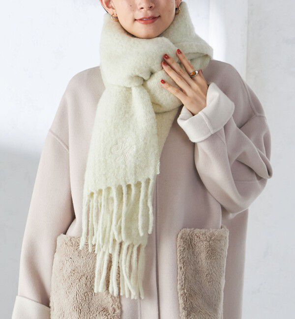 SHIPS for women「刺繍 モへヤ ミックス マフラー」|マフラー|