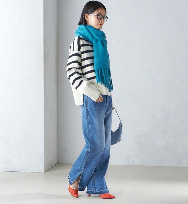 SHIPS for women「刺繍 モへヤ ミックス マフラー」|マフラー|