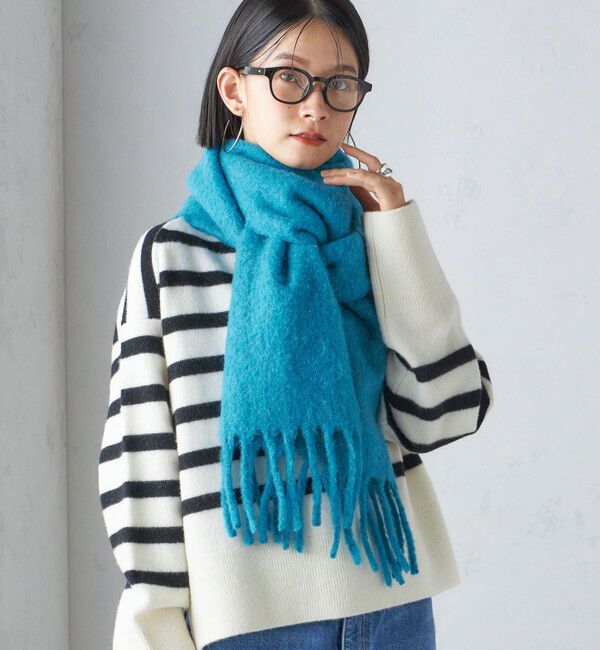 SHIPS for women「刺繍 モへヤ ミックス マフラー」|マフラー|