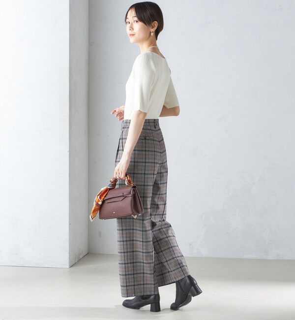 SHIPS for women「〈手洗い可能〉ボートネック 5分袖 リブ ニット」|ニット・セーター|