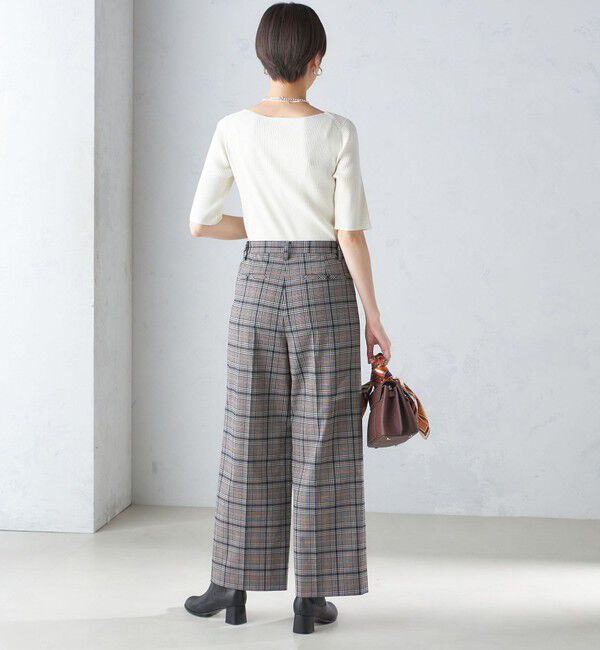 SHIPS for women「〈手洗い可能〉ボートネック 5分袖 リブ ニット」|ニット・セーター|