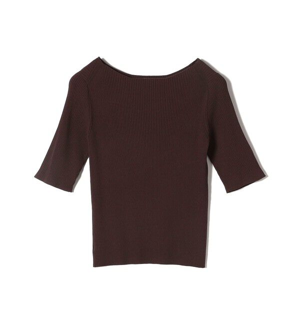 SHIPS for women「〈手洗い可能〉ボートネック 5分袖 リブ ニット」|ニット・セーター|