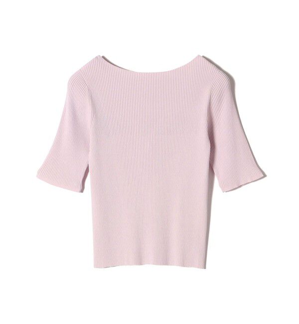 SHIPS for women「〈手洗い可能〉ボートネック 5分袖 リブ ニット」|ニット・セーター|