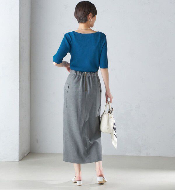 SHIPS for women「〈手洗い可能〉ボートネック 5分袖 リブ ニット」|ニット・セーター|