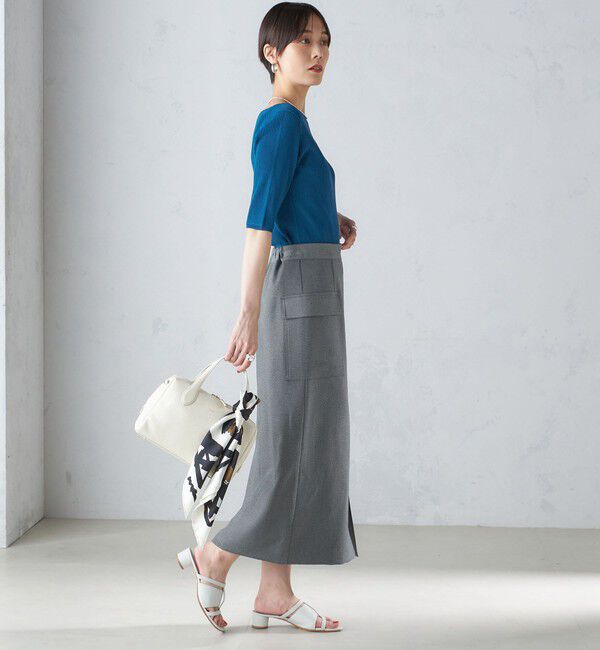 SHIPS for women「〈手洗い可能〉ボートネック 5分袖 リブ ニット」|ニット・セーター|