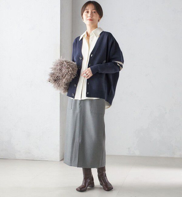 SHIPS for women「〈手洗い可能〉シャーク ツイード ポケット スカート」|スカート|