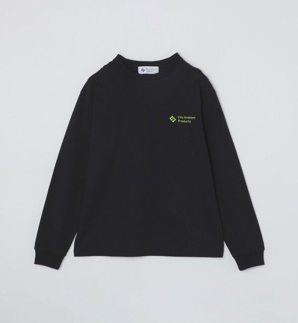 SHIPS「City Ambient Products: スタンダード ロゴ プリント ロングスリーブ Tシャツ」|Tシャツ・カットソー|ブラック