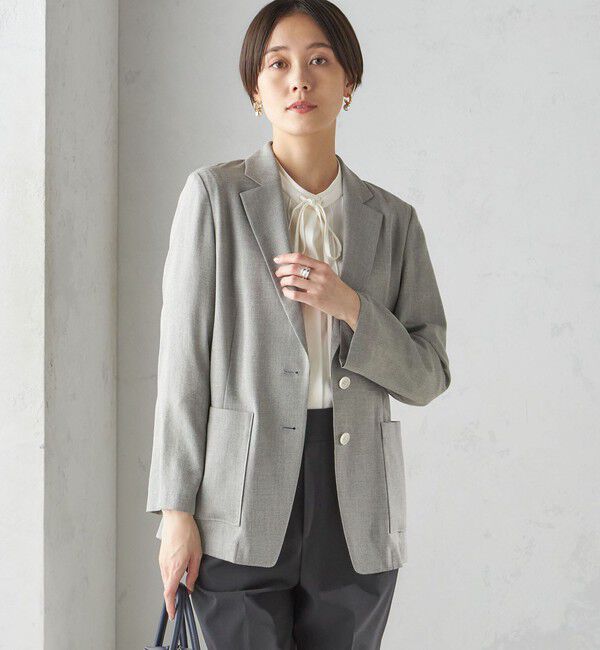 SHIPS for women「〈接触冷感/手洗い可能〉トリアセテート混 シングル 2ボタン ジャケット」|テーラードジャケット|