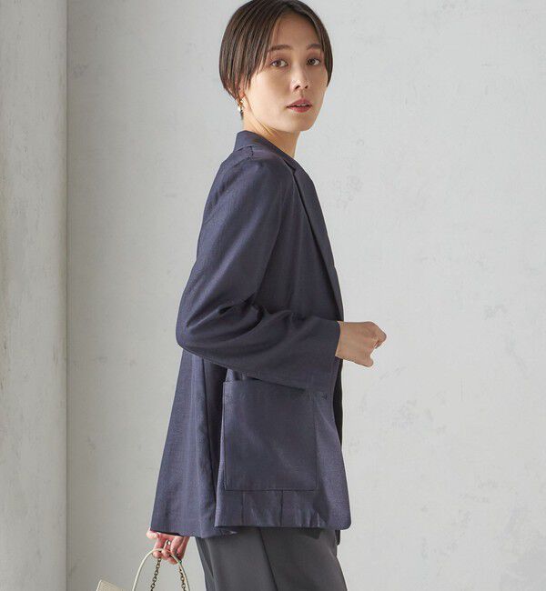 SHIPS for women「〈接触冷感/手洗い可能〉トリアセテート混 シングル 2ボタン ジャケット」|テーラードジャケット|