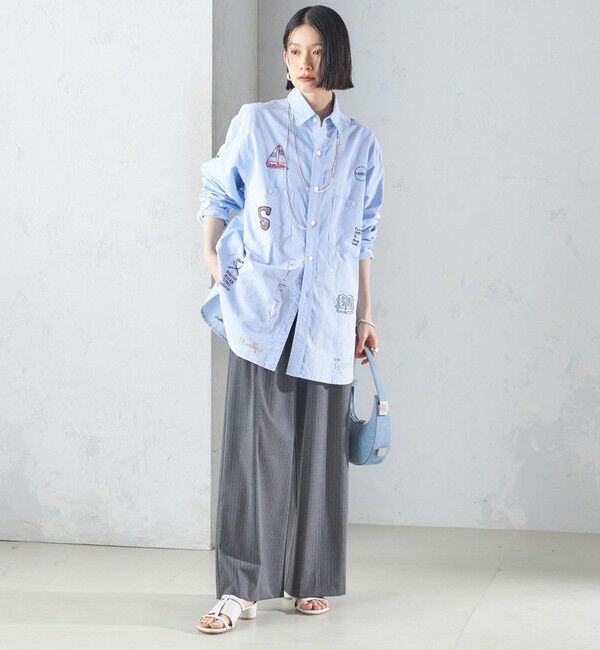 SHIPS for women「【SHIPS別注】WHITE FIELD: エンブロイダリー シャツ」|シャツ・ブラウス|