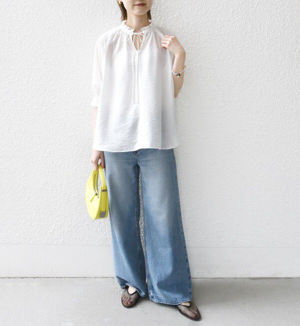 SHIPS for women「〈洗濯機可能〉前後 2WAY フリル リボン シアー ブラウス」|シャツ・ブラウス|