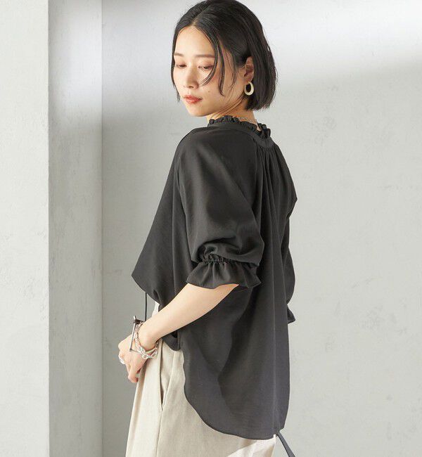 SHIPS for women「〈洗濯機可能〉前後 2WAY フリル リボン シアー ブラウス」|シャツ・ブラウス|